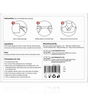 yimimde Disposable Self-Heating Neck Warmers - Instant Steam Therapy for Neck Pain Relief Ideal for Office Work Travel Trips & Outdoor Activities 4Pack - Buy Online on GoSupps.com