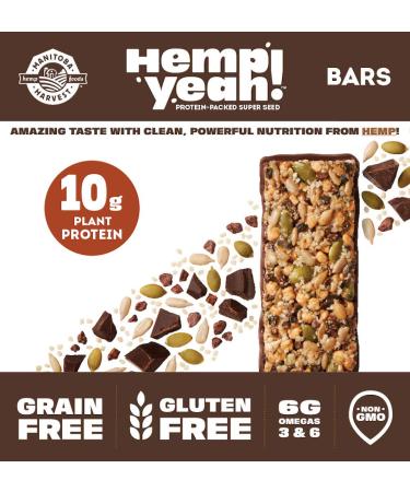Buy Manitoba Harvest Hemp Yeah! Dark Chocolate Cacao Protein Bars - 12 Pack (1.59 oz Each) - Healthy Snack Option - Buy Online on GoSupps.com