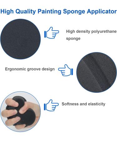 Boyistar Black Paint Sponge Applicator Set - 3Pcs Double-Sided Detail Painting Sponges for Car Waxing, Wall Repair & Kitchen Cleaning - Storage Mesh Bag Included - Buy Online on GoSupps.com
