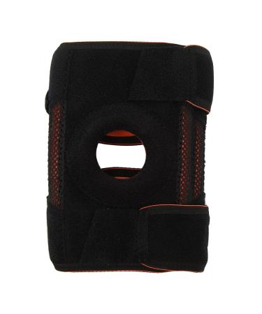 Black Unisex Adjustable Sports Knee Support | Silicone Spring Hollow Design for Enhanced Comfort - Buy Online on GoSupps.com