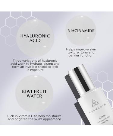  COSMEDIX Surge Hyaluronic Acid Booster Ultra Hydrating Face Serum with Vitamin C & Niacinamide for Fine Lines Brightening & Moisturizing Skin  - Buy Online on GoSupps.com