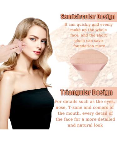 Soft Velour Triangle Powder Puffs - 2 Pack | Reusable Makeup Sponge for Face & Body - Flesh - Buy Online on GoSupps.com