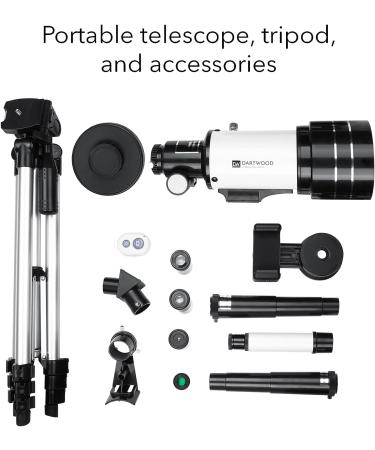 Dartwood Astronomical Telescope | 360 Rotational Scope with Various Eyepieces for Adjustable Zoom | Black/White - Buy Online on GoSupps.com