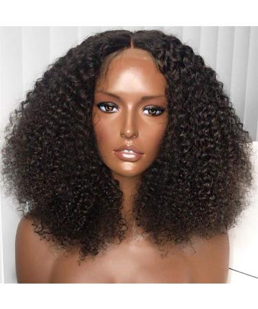 Lace Front Wigs for Black Women - 16 Synthetic Bob Kinky Curly Brazilian Remy Human Hair 150% Density Glued-Free - Buy Online on GoSupps.com