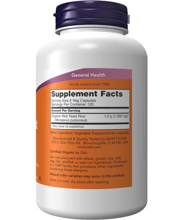 Now Foods Red Yeast Rice 600 mg - 240 Veg Capsules | Heart Health Supplement - Buy Online on GoSupps.com