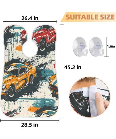 Racing Cars Beard Bib Apron - Hair Catcher for Men | Perfect Father's Day & Anniversary Gift | Durable Beard Bib with Suction Cups - Buy Online on GoSupps.com