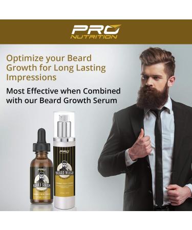 Beard Growth Shampoo & Wash - Stimulate Follicle Growth for Stronger Thicker Healthier Beard & Mustache Hair | International Shipping Available - Buy Online on GoSupps.com