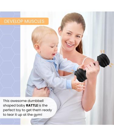Silicone Baby Dumbbell Teether Weight Rattle Toy - Perfect Gift for Boys and Girls - Buy Online on GoSupps.com