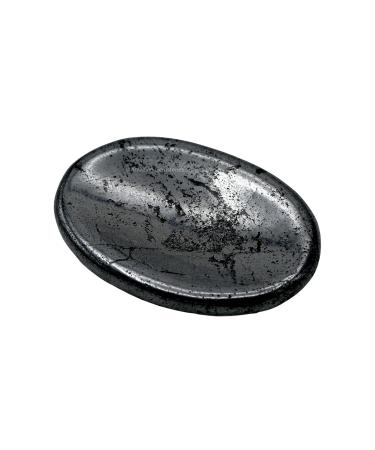 Hematite Thumb Worry Rubbing Stone for Anxiety Healing  Oval Cabochon Stone  Easy to Carry Natural Crystal Pocket Palm Stone