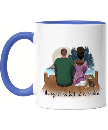 Personalized Blue Couple Cat Cups - Perfect Gift for Cat Lovers & Cat Owners | Kiddle Design - Buy Online on GoSupps.com