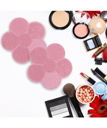 SWYSGS Makeup Brush Cleaning Mat Silicone Makeup Brush Cleaner Makeup Brush Scrubber Pad Portable Washing Tool for Makeup Brushes with Suction Cup (Pink) - Buy Online on GoSupps.com