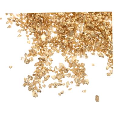 SOESFOUFU 1 Glass Chip Glass Fillers Diy Accessories Rhinestones Resin Epoxy Ornament Crafts Epoxy Filling Nail Art Stone Nail Crushed Glass Irregular Shattered Glass Nail Stickers 0.5X0.3cm Golden