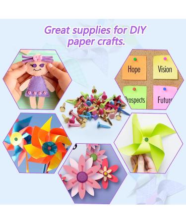 500Pcs Colorful Mini Brads for Crafts & Scrapbooking - Decorative Metal Fasteners for DIY Projects (8 * 18mm) - Buy Online on GoSupps.com