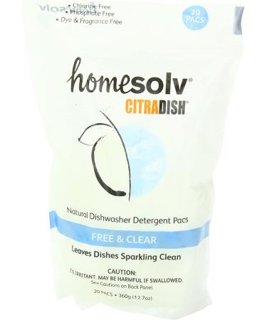 Citra Solv Homesolv Auto Dishwasher Pacs - Free & Clear, 20 Count, 12.7 Oz - Eco-Friendly Cleaning - Buy Online on GoSupps.com