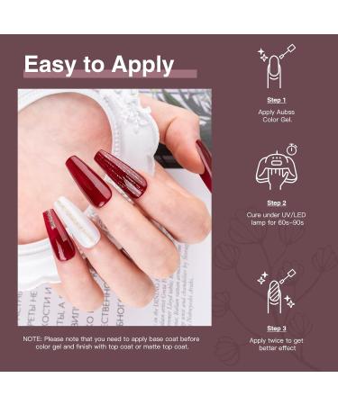 Autumn Gel Nail Polish Set - 6 Colors Red Silver Champagne Gold Soak Off LED Kit for Beginners - Buy Online on GoSupps.com