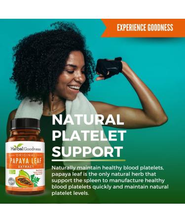Papaya Leaf Extract Digestive Enzymes 10X Strength 60/600mg Veg Capsules - Immune Gut & Super Digestive Health Support - Made in USA by Herbal Goodness - 60 Count - Buy Online on GoSupps.com