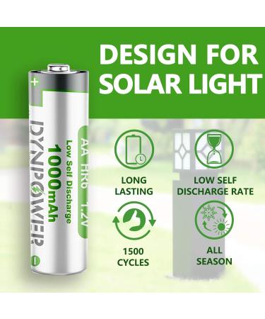 NiMH AA 1000mAh Rechargeable Batteries - Pre-Charged 1.2V for Solar Lights & Garden Use - 12 Pack - Buy Online on GoSupps.com