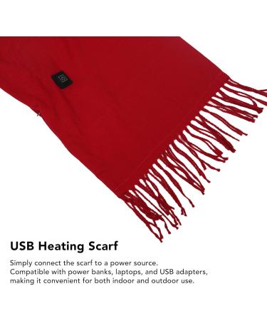 USB Heated Loop Scarf with Tassel | 3 Temperature Settings | Cold Weather Warmth in Red - Buy Online on GoSupps.com