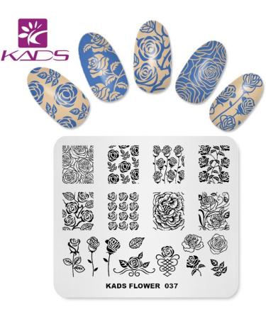 KADS Nail Stamping Plate Rose Flower Nature Image Template for DIY Manicure - FL037 - Buy Online on GoSupps.com
