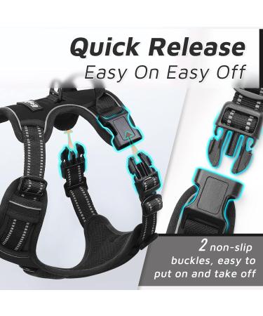 Eagloo Dog Harness for Large Dogs - Adjustable Anti-Train Chest Harness with Reflex Strips - XL Black for Labrador & More - Buy Online on GoSupps.com