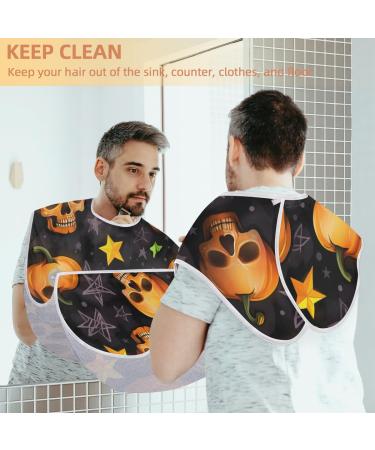 Pumpkin Skeleton Beard Bib Apron | Beard Hair Catcher for Men | Father's Day & Christmas Gifts for Dad | Bib with 2 Suction Cups - Buy Online on GoSupps.com