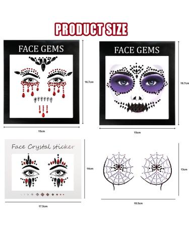 Bowitzki Face Jewels for Halloween | Rhinestone Stickers & Self-Adhesive Crystal Makeup Gems | Festival Accessories - Buy Online on GoSupps.com