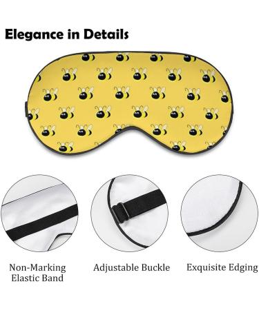 Yellow Bees Sleep Mask Eye Cover - Adjustable Strap, Blocks Light for Night Travel - Men Women - Buy Online on GoSupps.com