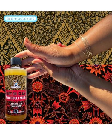 Buy Body Oil Glaze - Patchouli Musk 4oz | Luxurious Moisturizer with Essential Oils - Highly Fragrant Skin Conditioner - Buy Online on GoSupps.com