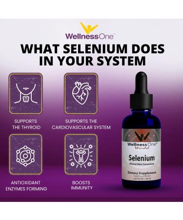WellnessOne Selenium Drops - Heart & Thyroid Support - Boost Immunity & Antioxidant Enzymes - 1.67fl - Buy Online on GoSupps.com