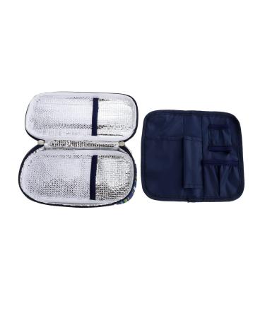 Hemoton Insulin Cooler Pack Purse Organizer Bags Medicine Bag for Purse Travel Stuff Diabetic Travel Kit Insulin Carrying Case Insulation Insulin Bag Zipper Insulation Drug Bag Polyester Navy 21x10x3cm