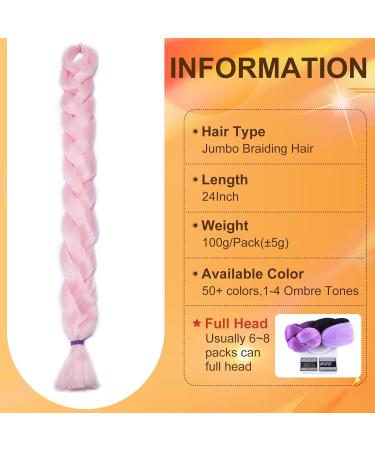 Shop 3-Pack 41 Inch Light Pink Synthetic Jumbo Braid Crochet Hair Extensions - Buy Online on GoSupps.com