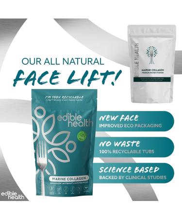 Hydrolysed Marine Collagen Peptides Powder - High Protein, Carb-Free Supplement - 1Kg Pouch - Edible Health - Buy Online on GoSupps.com
