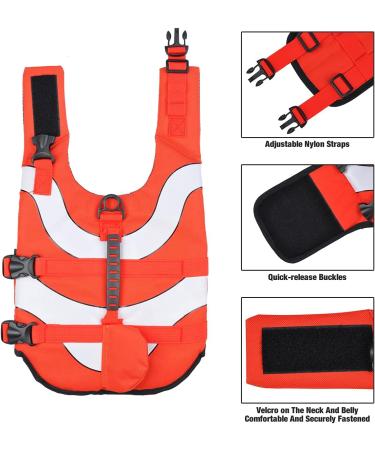 Songway Dog Life Jacket Vest Protection Swimsuit Reflective Stripes Adjustable Swimwear Life Jackets-Pool-Beach-Boating (Clownfish M) Clownfish M - Buy Online on GoSupps.com