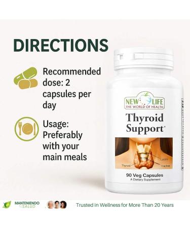 New Life Thyroid Support Thyroid Balance Iodine 90 Veg Capsules 90 Capsules - Buy Online on GoSupps.com