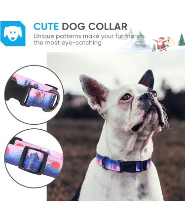 Heele Dog Collar for Small & Medium Dogs - Adjustable Comfortable Robust Patterned Collar in Purple Sunset (40.5-65cm 2.5cm) - Shop Now! - Buy Online on GoSupps.com