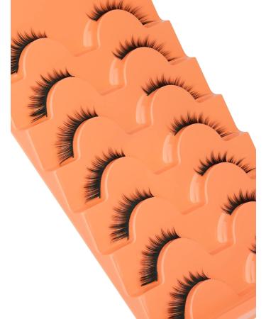 L Curl Cat Eye Half Lashes - 7 Pairs, Wispy & Natural Look, Winged Fox Eye Design, Short Eyeliner Effect - Goddvenus - Buy Online on GoSupps.com