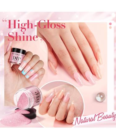 AZUREBEAUTY Dip Powder Nail Kit 6 Colors Jelly Pink Nude & Hot Pink | French Nail Art DIY Set | No Lamp Needed | Perfect Mother s Day Gift - Buy Online on GoSupps.com