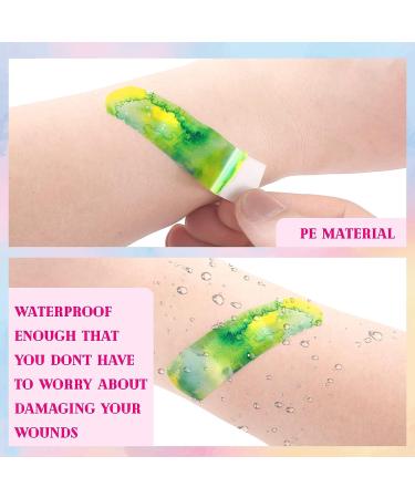 120 Pcs Kids Tie Dye Bandages - Waterproof Adhesive Care for Cuts, Scrapes, and Wounds - 10 Cute Styles - Bulk Pack for Child Baby Toddlers - Buy Online on GoSupps.com