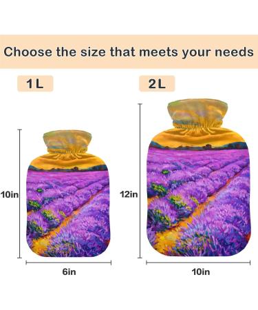 Naanle Lavender Fields Hot Water Bottle with Cover | 1L Heat Bottle for Back Pain Relief & Cold Therapy - Hand & Foot Warmer - Buy Online on GoSupps.com