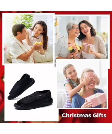 Women's Wide Width Shoes - Adjustable Breathable Casual Sandals for Edema Hammertoe Arthritis & Bunions - Comfy Summer Slippers for Swollen Feet - Size 9 Black - Buy Online on GoSupps.com