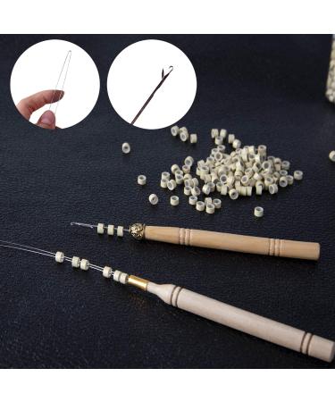 Duufin Hair Extensions Tools Kit - 1500 Pcs Micro Ring Beads, Plier, Hook Needle Pulling Loop, Clips, Comb, Rubber Bands (Black, Blonde, Brown) - Buy Online on GoSupps.com