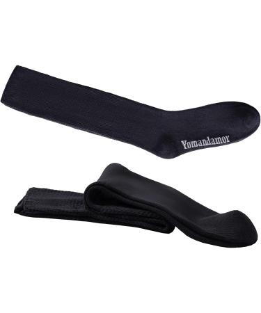 Yomandamor Men's Over the Calf Diabetic Socks - Non-Binding Big & Tall - Size 13-15 | 3 Pairs Extra Tall Black - Buy Online on GoSupps.com