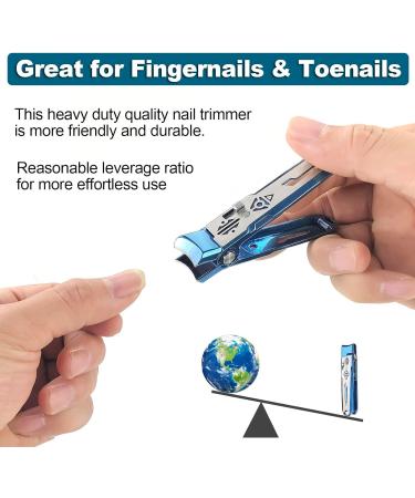 SG Nekoo Wide Jaw Opening Nail Clippers for Thick Nails Folding Lock Fingernail Toenail Clippers with Catcher Anti Splash Ultra Sharp Nail Cutter Trimmer for Men Women Adults Seniors (Mid-Blue1P) - Buy Online on GoSupps.com