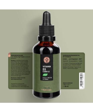  Vitabaum Vitabaum Vitamin D3 5000 IU Drops - High Strength - 1700 Drops - 50 ml - Dissolved in MCT Oil for Optimal Absorption - Superior Quality and Convenient Dosage - Vegan - Buy Online on GoSupps.com