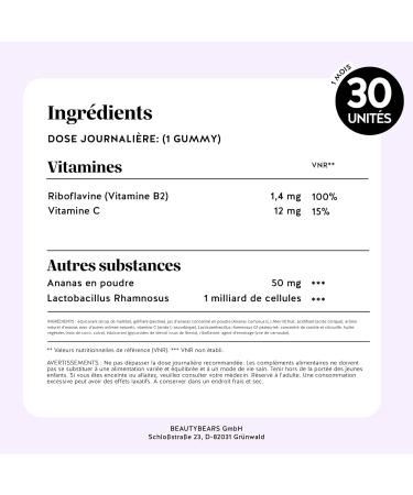 En Toute Intimit - Equilibre - Bien- tre intime - avec Vitamine B2 (riboflavine) et Vitamine C - 30 pi ces (1 mois) - Multivitamines Femme - Sans sucres ajout s V gan - Bears with Benefits 30 unit s (1mois) - Buy Online on GoSupps.com