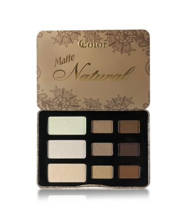 Ccolor Cosmetics - Matte Natural  9-Color Eyeshadow Palette Matte Finish  Highly Pigmented Eye Shadow Makeup  Long-Wearing Eye Palette  Eye Makeup Kit with Easy-to-Blend Neutral Shades