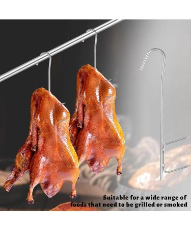 Stainless Steel H-Shape Incense Hooks - 12 Pieces 21cm Silver - Ideal for Hanging Smoked Fish Meat & Sausage - Buy Online on GoSupps.com