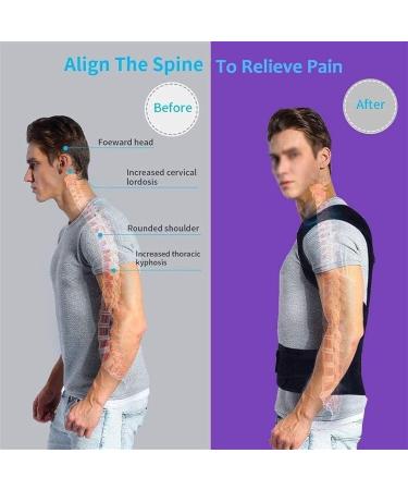 Back Brace Lumbar Support Belt Waist Backbrace Posture Corrector Shoulder Neck Brace Waist-Support Breathable Fabric Lower and Upper Back Pain Relief (Color : Black Size : Small) (Blue Med (Black L Black Large - Buy Online on GoSupps.com