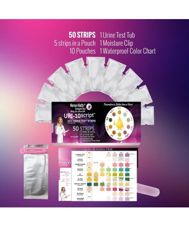 Nurse Hatty 10 Parameter Urine Test Strips - 50ct. Kit for Leukocytes, Nitrites, Protein, pH, Ketone, Bilirubin, Calcium & More! Includes Test Tube, Moisture Clip, Waterproof Chart - 5ct. X 10 Packs - Buy Online on GoSupps.com