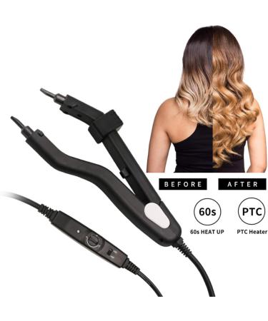 Fiunkes Heat Hair Connector Adjustable Temperature Heating Tip Hair Extension Iron Fusion Hair Extension Iron Keratin Bonding Tools - Buy Online on GoSupps.com